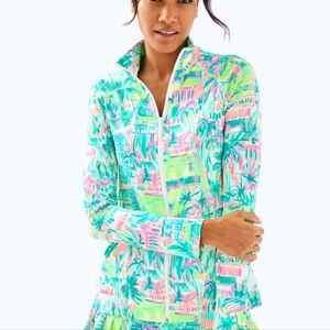 Lilly Pulitzer Luxletic UPF 50 Zippered Lightweight Tennis Jacket Size M…